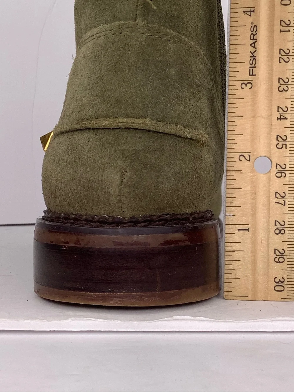 Franco Sarto  Green Suede Leather Chelsea Women Ankle Boots Sz 7.5 Equestrian